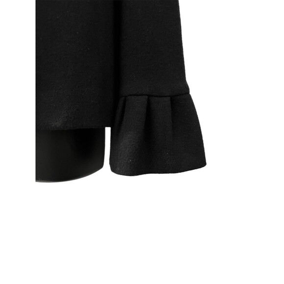 Thalian Xtact Women's Jacket Black Wool Blend Turkey M Bell Sleeves Wide Collar - Picture 6 of 9